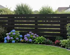 Näkösuoja-aita, vaakalaudoitus, grafiitin harmaa, 183x80cm - 4