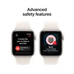 Apple Watch SE 3 GPS 40mm valkoinen alumiinikotelo, valkoinen sport ranneke - S/M - MEH34QN/A - 7