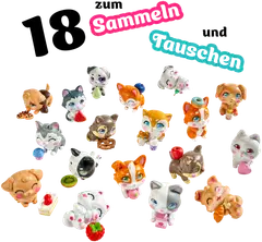 Simba - Kawaii Pups, söpö 4,5 cm keräilylemmikki ja herkkuruoka, 18 erilaista, myydään yksittäin - 3