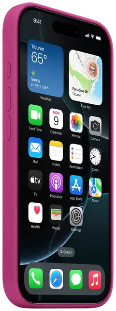 Apple iPhone 16 Pro silikoni suojakuori  - Fuchsia - 2