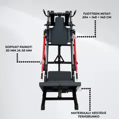 Nordcore 3-IN-1 Hack Kyykky/Jalkaprässi/Pohjelaite - 9