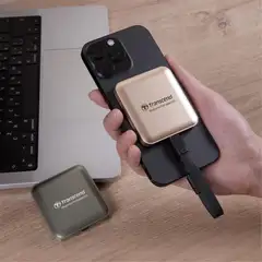 Transcend ESD420C Ulkoinen SSD kiintolevy magneetilla, 1TB, USB Type-C, Kulta - 3