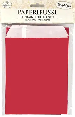 J.K. Primeco paperipussi 18 x 13cm punainen 20kpl - 1