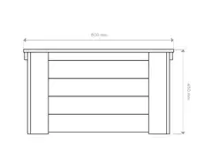 Piha-arkku, grafiitin harmaa, 40x45x80cm - 2