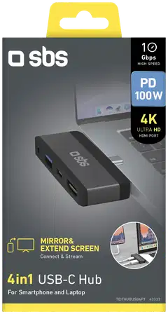 SBS 4-in-1 USB‑C-adapteri puhelimelle ja kannettavalle - 2