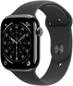 Apple Watch Series 11 GPS + Cellular 46mm titaani kotelo, musta sport ranneke - M/L - MFD24QN/A - 2