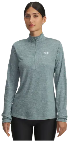 Under Armour naisten pitkähihainen treenipaita Tech 1/2 Zip- Twist 1384225 - Jasper Blue - 1