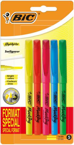 BIC Highlighter värilajitelma 5kpl, erilaisia