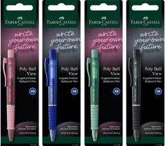 Faber-Castell Poly Ball View kuulakynä XB sininen muste värilajitelma