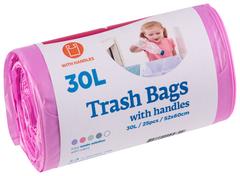 Roskapussit kahvoilla, 30l, 25kpl