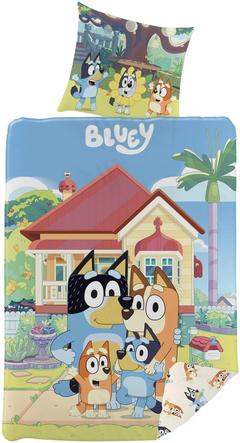 Lasten pussilakanasetti Bluey 150x210+50x60 cm