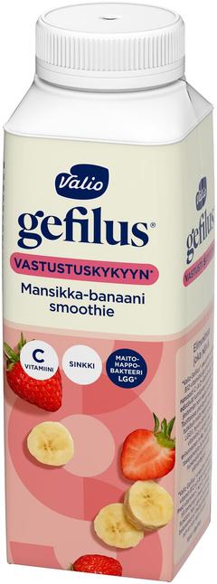 Valio Gefilus® Smoothie jogurttijuoma mansikka-banaani laktoositon 2,5 dl