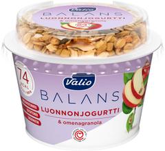 Valio Balans luonnonjogurtti maustamaton ja omenagranola laktoositon 200 g