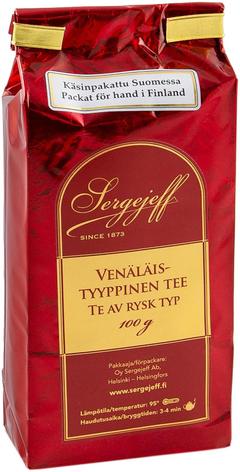 Sergejeff klassikko musta irto tee 100 g, kiinasta pehmeän arominen, iso lehtinen tee.