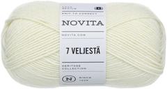 Novita lanka 7 Veljestä 100 g luonnonvalk. 010