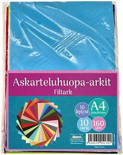 Askarteluhuopa-arkit A4, 10 väriä, 160 sgm