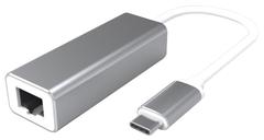 Wave USB Type-C uros - RJ45 naaras verkkoadapteri, 15cm, Hopea/Valkoinen