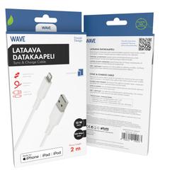 Wave Datakaapeli, Apple Lightning (MFI), 2m, Valkoinen