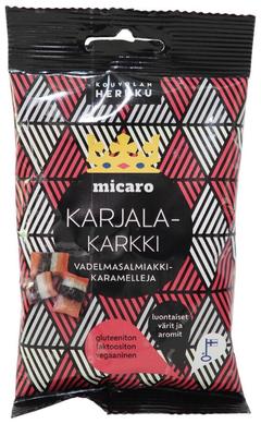 Kouvolan Herkku Karjala vadelmasalmiakkikaremelleja 80g