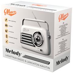 Macs radio Bluetooth kaiuttimella Melody valkoinen