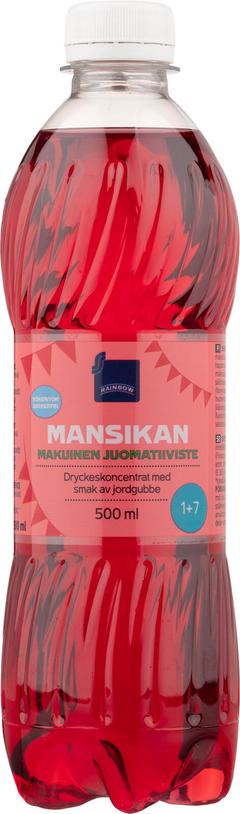 Coop sokeriton mansikan makuinen juomatiiviste 0,5l
