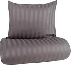 House satiinipussilakanasetti Stripe 150x210 cm, tumman harmaa