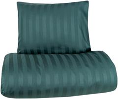 House satiinipussilakanasetti Stripe 150 x 210 + 55 x 65 cm tummanvihreä