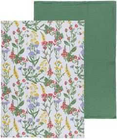 House keittiöpyyhe Wild floral vihreä 2-pack
