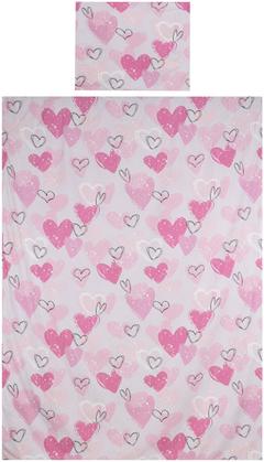 Ciraf lasten pussilakanasetti Heart 150x210 cm pinkki