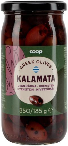 Coop Kalamata kivettömät oliivit 350/185 g