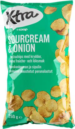 Xtra sour cream & onion perunalastut 250 g