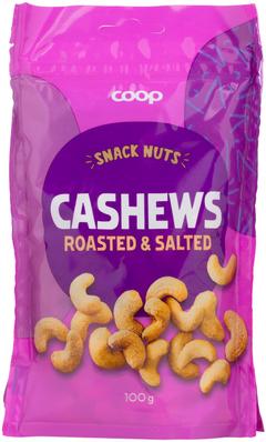 Coop paahdetut & suolatut cashewpähkinät 100g