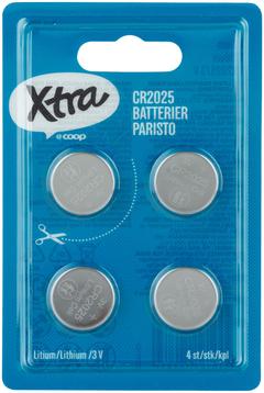 Xtra litiumnappiparisto CR2025/3V 4 kpl