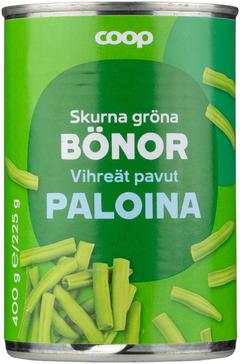 Coop leikatut vihreät pavut 400/225 g