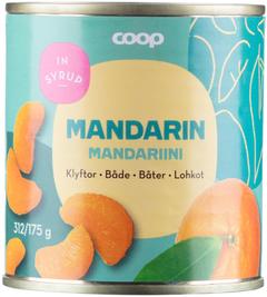 Coop mandariinilohkot sokeriliemessä 312/175 g