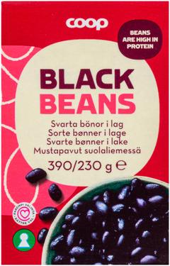 Coop mustapavut suolaliemessä 390/230 g