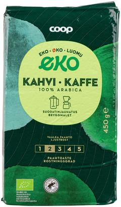 Coop Eko luomukahvi vaalea paahto suodatinjauhatus 450 g