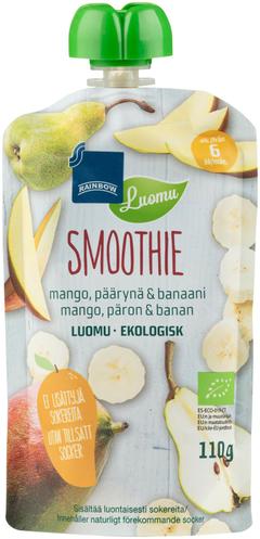 Rainbow smoothie mango, banaani & päärynä luomu 110 g 6 kk