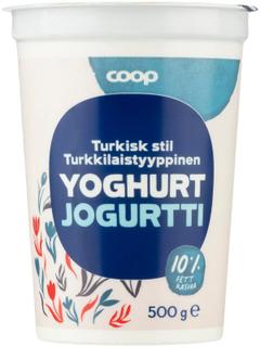 Coop turkkilaistyyppinen jogurtti 10 % 500 g