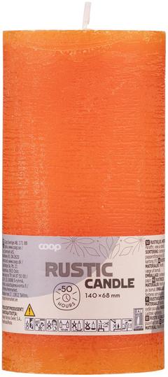 Coop rustiikki huurrekynttilä iso oranssi 6,8x14cm 50 h