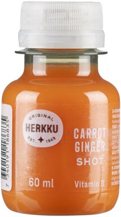 Herkku porkkana-inkiväärishot+D-vit 60 ml