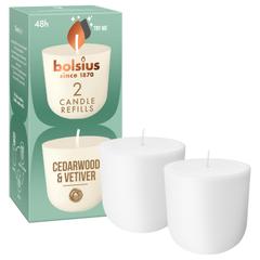 Bolsius – CleanLight-täyttöpakkaus – 2 kpl Cedarwood & Vetiver