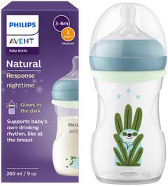Philips Avent Natural Response Nighttime -tuttipullo, 260 ml, virtaus 3, 3–6 k
