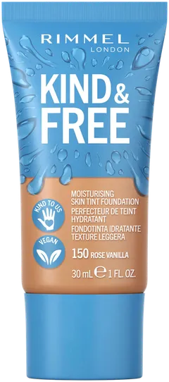Rimmel Kind & Free Skin Tint Foundation 30 ml, 150 Rose Vanilla meikkivoide - 1
