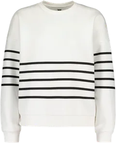 WKLY. naisten collegepusero 213W301105 - Off white/stripe - 1