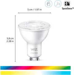 WiZ älylamppu GU10 PAR16 4.7W RGB Wi-Fi, 3 kpl:n pakkaus - 3