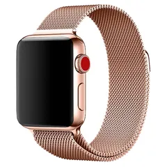 Wave Teräspunottu ranneke, Apple Watch 38mm / Apple Watch 40mm / Apple Watch 41mm, Ruusukulta - 2