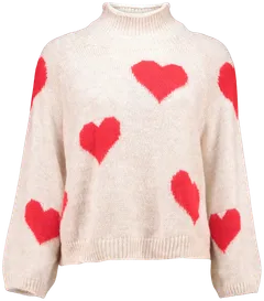 Hailys naisten neule Ve44da UNF-5047 - beige/red heart - 1