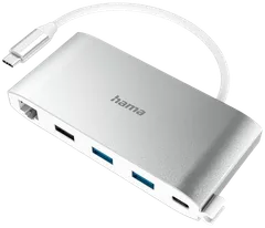 Hama USB-C -hubi, 8-porttinen, 3 x USB-A, 2 x USB-C, VGA, HDMI™, LAN, USB 3.2 Gen 1, 0,15 m - 1