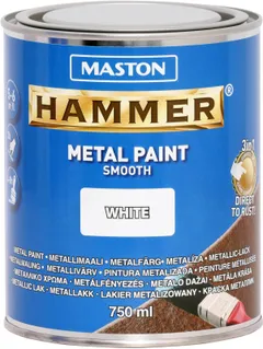 Maston metallimaali Hammer Sileä valkoinen 750 ml - 1